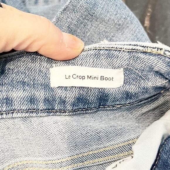 Frame High Waisted Denim Le Cropped Mini Boot Jeans Jadite Blue 26 / 2 - Picture 5 of 8